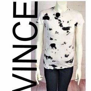 VINCE TIE DYE BLACK GRAY TSHIRT XS